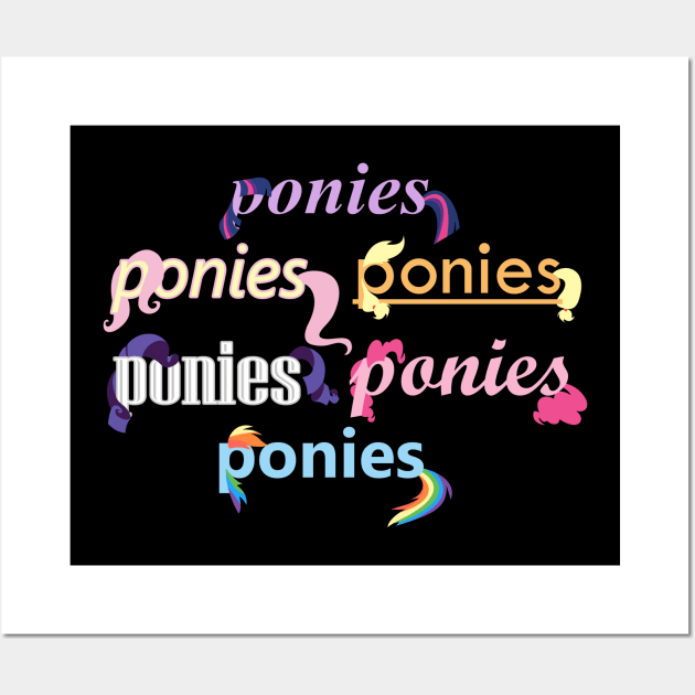 Ponies Typography - Mane 6 Wall Art by Hyper Dash